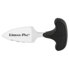 Cold Steel Urban Pal, Fixed Blade Knife, 1.5" Blade Drop Point, 3/4 Serrated Edge, AUS 8A/Polished, Black Kraton, Includes Secure-Ex Sheath CS-43LS