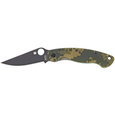 Spyderco Military Model, 4" Folding Knife, Black Blade, Camo G-10 C36GPCMOBK