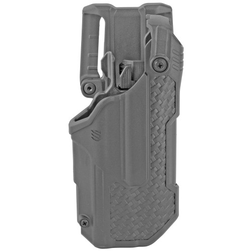 BLACKHAWK T-Series L3D, Duty Holster, Right Hand, Fits Glock 17/22/31 With TLR1/TLR2, Includes Jacket Slot Belt Loop, Black Basketweave Finish 44N600BWR