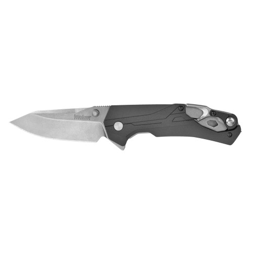 Kershaw Drivetrain, Folding Knife, 3.2" Stonewashed Silver Blade, Black Handle 8655