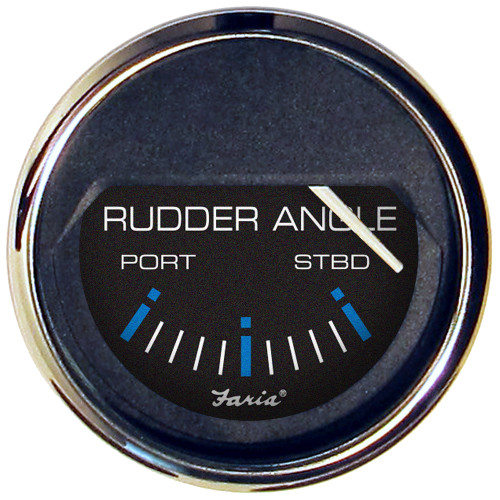 Faria Chesapeake Black SS 2" Rudder Angle Indicator Gauge