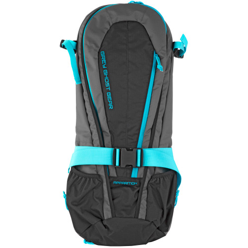Grey Ghost Gear Apparition SBR Bag, Backpack, Can Fit a 10.5" or Shorter SBR,  Black w/ Cyan Zips, 27"H Without Extended Bottom/33"H With Extended Bottom X 12"W X 4"D GTG5874-2-49
