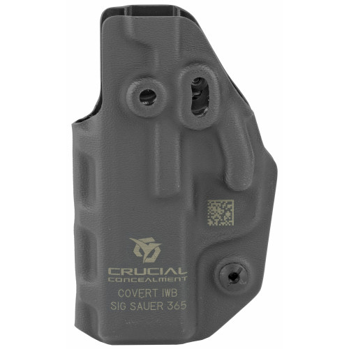 Crucial Concealment Covert IWB, Inside Waistband Holster, Ambidextrous, Kydex, Black, Fits Sig P365 1021