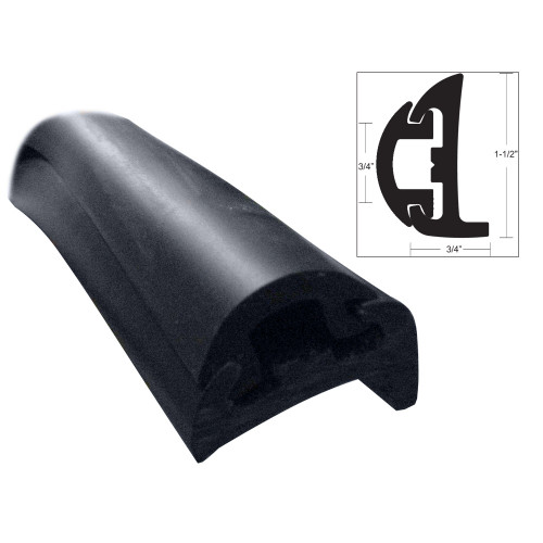 TACO Semi-Rigid Rub Rail Kit - Black w\/Black Insert - 50'