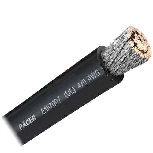 Pacer Black 4\/0 AWG Battery Cable - Sold By The Foot