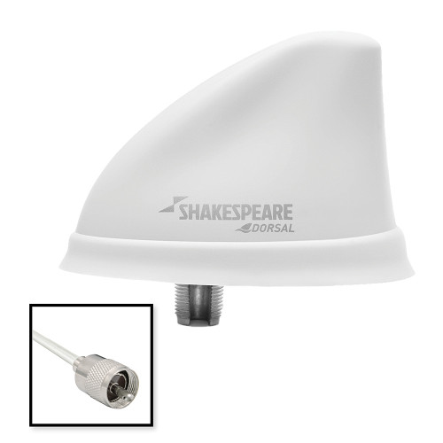 Shakespeare Dorsal Antenna White Low Profile 26 RGB Cable w\/PL-259