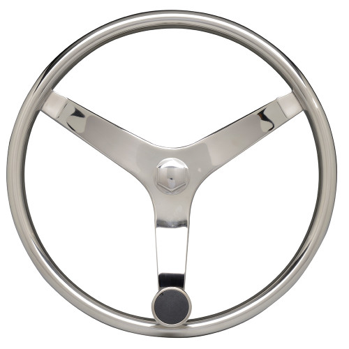 Uflex - V46 - 13.5" Stainless Steel Steering Wheel w\/Speed Knob