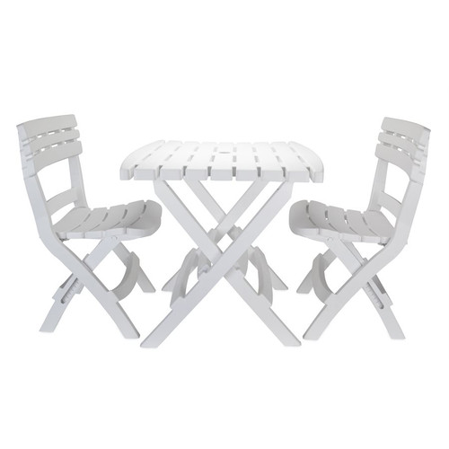 Camco Folding Table And Chairs Set  White 51640