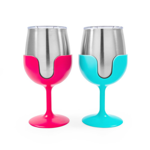 Camco Libatc  Wine Tumbler Set (blue/pink 51915