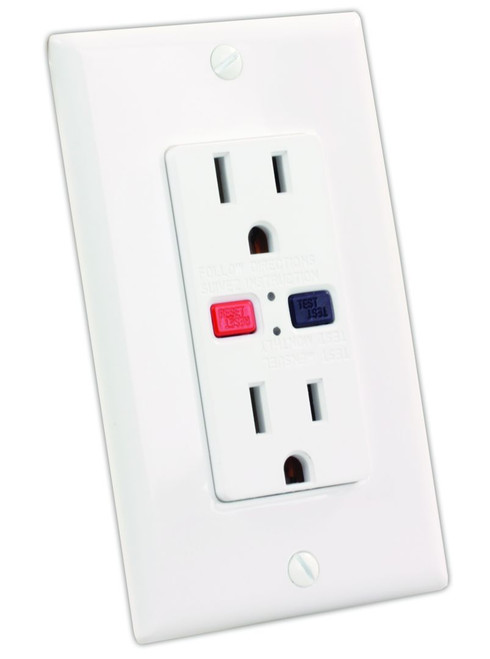 Jr Products Gfci Elect Outlet  Wht 15005