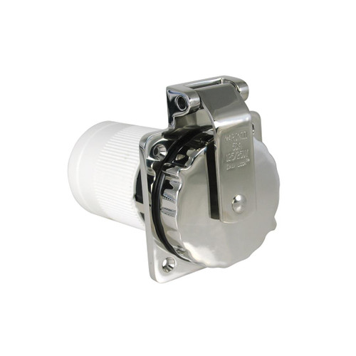 Marinco 50a Stainless Inlet 6373EL-BRV