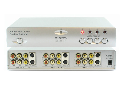 4x2 (4:2) Composite RCA S-Video with Audio A/V Routing Switcher Splitter SB-5430