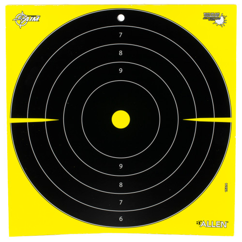 Allen EZ AIM Adhesive, Bullseye, 12.5", 30 Pack, Black/Chartreuse 15214-30