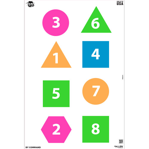 Allen Fun Group EZ Aim, Paper Targets, 8 Pack, 12"X18", Assorted Colors 15643