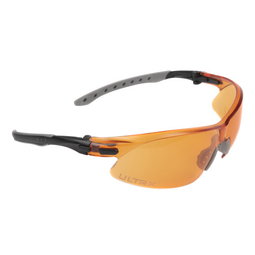 Allen ULTRX Keen Safety Glasses, Anti-fog/Anti-scratch, Black/Amber Frame, Amber Lens 4141