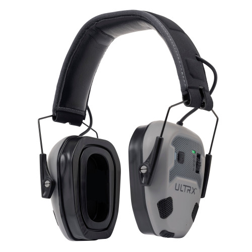 Allen ULTRX Bionic Fuse E-Muff, Electronic Earmuff, NRR 22dB, Bluetooth 5.3, Rechargeable, Rubberized Protective Coating, Cement Gray 4144