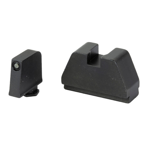 AmeriGlo 4XL Optic Compatible Sight, Night Sights, Green Tritium Black Outline .385" Front, Flat Black .480" Rear, Fits All Glocks GL-824