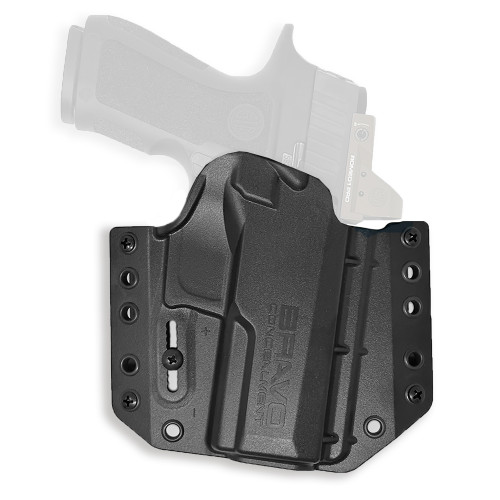 Bravo Concealment BCA, OWB Concealment Holster, 1.5" Belt Loops, Fits Sig Sauer P320 9/40, X Compact/Carry, Matte Finish, Black, Polymer Construction, Right Hand BC10-1032