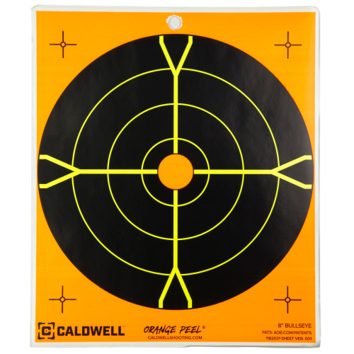 Caldwell Bullseye Target, 8", Orange/Black, 5-Pack 1166109