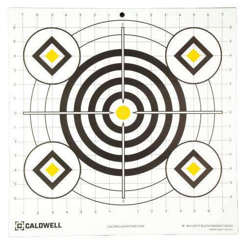 Caldwell Bullseye Target, 16", Orange/Black, 10-Pack 1175520