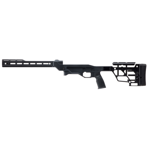 Daniel Defense Pro Chassis System, Fits Remington 700 Short Action Footprint, Integral ARCA LOCK (RRS/Area 419 Spec) Rail, Adjustable Buttstock and Cheek Riser, M-LOK Forend, AR-15 Style Grip, Accepts AICS Short Action Magazines, Anodized Finish, Bl