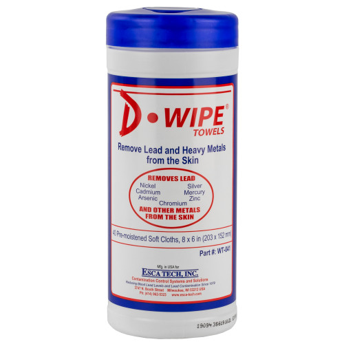 D-Lead Wipes, 40 Count, Disposable Wipes, 12/Pack, Pop Up Canister WT-040