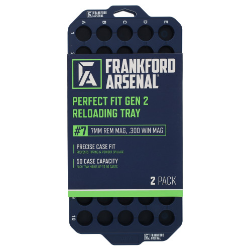 Frankford Arsenal Perfect Fit Tray, Style 8, Reloading Tray, Fits 338 Lapua/45-70 Gov, Blue, 2 Trays are Inlcuded 1183644