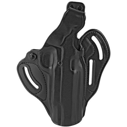 Galco Cop 3 Slot Belt Holster, Fits 1911 With 5" Barrel, Fits Guns with or without Red Dot, Premium Steerhide, Right Hand, Black Leather CTS212RB