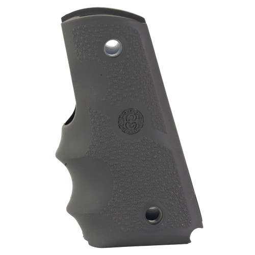 Hogue OverMolded, Rubber Grips, Finger Grooves, Cobblestone Texture, Slate Gray, Fits 1911 Officer 43002