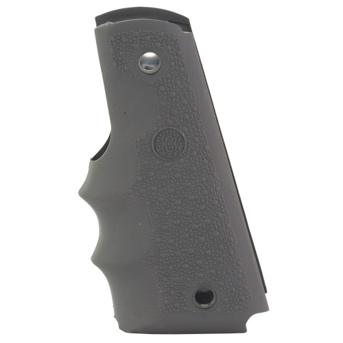 Hogue OverMolded, Rubber Grips, Finger Grooves, Cobblestone Texture, Slate Gray, Fits 1911 Government 45002