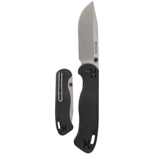 KABAR Becker Folder, Folding Knife, 3.559" Blade Length, 8.5" Overall Length, Matte Finish, Silver, Drop Point, AUS 8A Stainless Steel, GFN-PA66 Black Handle, Pocket Clip BK40