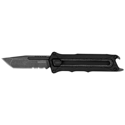 Kershaw Kershaw Interstellar, Manual Out The Front, 2.7", Combination Blade, Blackwash Finish, 8Cr13MoV Construction, Glass Filled Nylon Handle, Black 1195