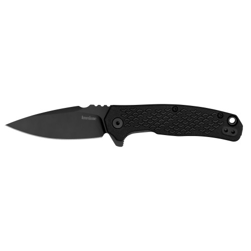 Kershaw Conduit, Folding Knife, Flipper Assisted Opening, Plain Edge, 8Cr13Mov Steel, Black Oxide Coating, Glass Filled Nylon Handle, 2.9" Blade, 6.8" Overall Length, Includes Deep Carry Pocket Clip 1407