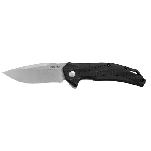 Kershaw Lateral, Folding Knife, Flipper Assisted Opening, Plain Edge, 8Cr13Mov Steel, Stonewash Finish, Glass Filled Nylon Handle, 3.1" Blade, 7.4" Overall Length, Includes Deep Carry Pocket Clip 1645