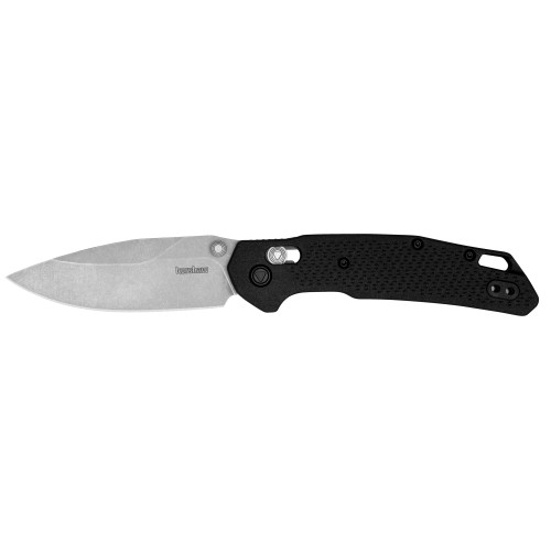 Kershaw Heist, Folding Knife, Flipper Assisted Opening, Plain Edge, D2 Tool Steel, Stonewashed Finish, Glass Filled Nylon Handle, 3.2" Blade, 7.6" Overall, Includes Deep Carry Pocket Clip 2037