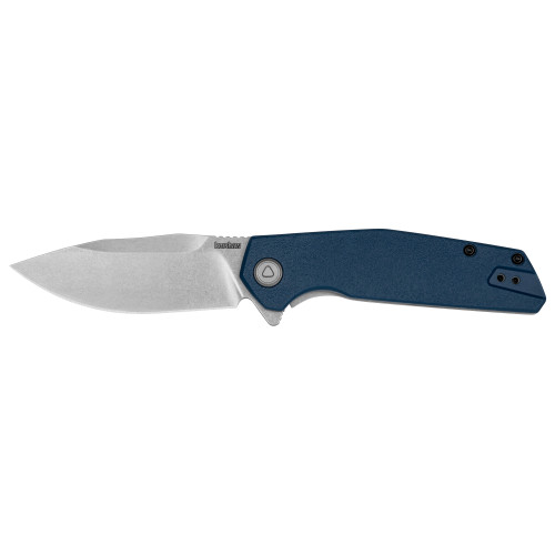 Kershaw Kershaw Lucid, Folding Knife/Assisted, 3.2", Plain Edge, 8Cr13MoV Construction, Stonewash Finish, Glass Filled Nylon Handle, Stonewash Finish, Blue 2036