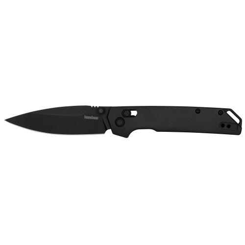 Kershaw Iridium, 3.4" Folding Knife, Spear Point Plain Edge, 6061-T6 Aluminum Handle, D2 Steel, PVD Coated, Anodized Finish, Black 2038BLK