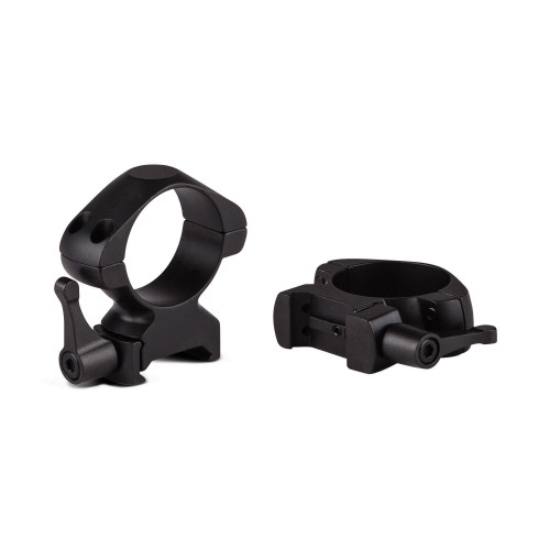 Konus Quick Release Rings, Fits Optics with 30MM Tube, Compatible with Picatinny and Weaver Rails, Low Height, Matte Finish, Black 7411