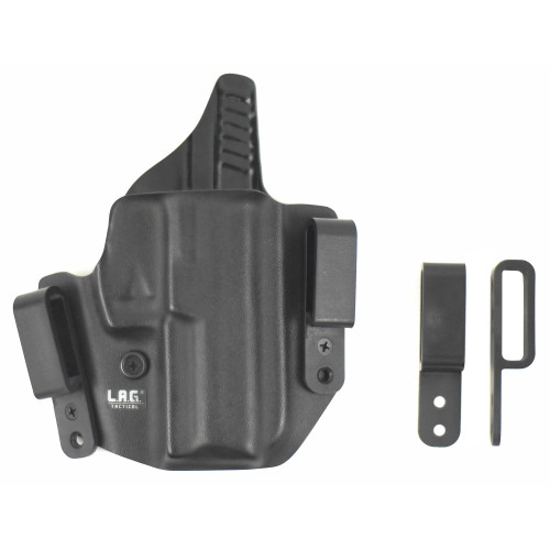 L.A.G. Tactical, Inc. L.A.G. Defender, Inside the Waistband Holster, Fits Springfield Hellcat Pro, Kydex, Matte Finish, Black, Right Hand 3057