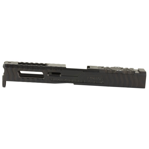 LanTac USA LLC Razorback Stripped Slide, Fits Gen 4 Glock 17, RMR Cut with Plate, DLC Finish, Black 01-GSS-GEN4-G17-LT