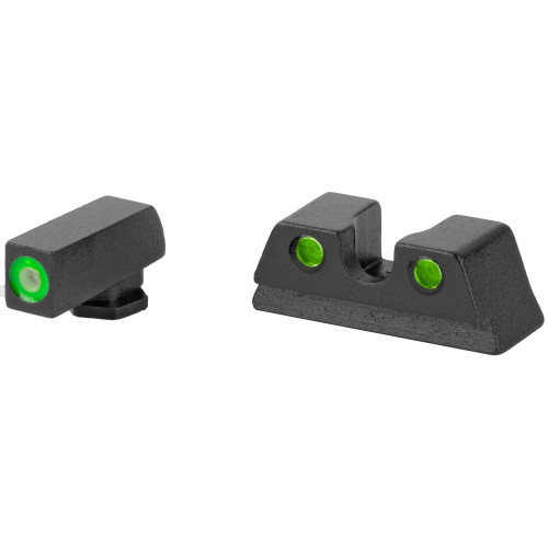 Meprolight Hyper-Bright, Tritium Sight Set, Green Front/Green Rear, For Glock 42, 43, 43X and 48 0402203111