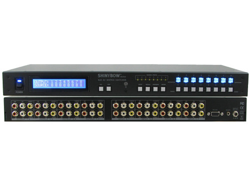 8x8 (8:8) Composite RCA Audio Video Matrix Switcher with Mount/EDID Management