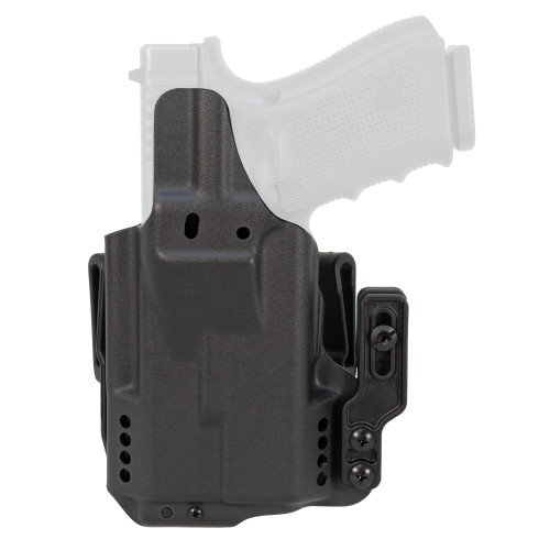 Mission First Tactical Pro Holster, Inside Waistband Holster, Ambidexrous, For Glock 19 with Streamlight TLR 7, Kydex, Includes 1.5" Belt Attachment, Black H5-GL-1-WL-7