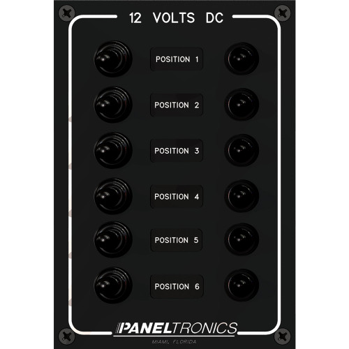 Paneltronics Waterproof Panel - DC 6-Position Toggle Switch & Circuit Breaker