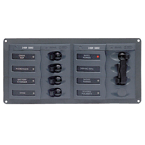 BEP AC Circuit Breaker Panel w\/o Meters, 4 Way Panel 2 Mains - 240V