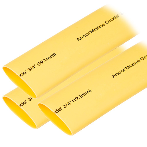 Ancor Heat Shrink Tubing 3\/4" x 3" - Yellow - 3 Pieces