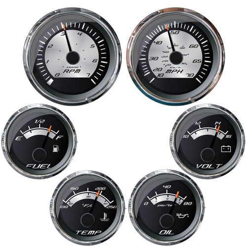 Faria Platinum Box Set Inboard Speed, Tach, Fuel, Voltmeter, Water Temp  Oil Pressure