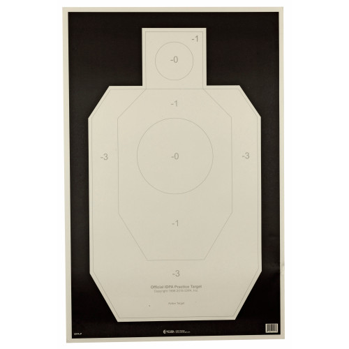 Action Target IDPA-P, Officially Licensed IDPA Practice Target, Black/White, 23"x35", 100 Per Box IDPA-P-100
