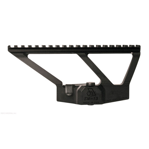 Arsenal, Inc. Scope Mount, Fits AK, 7.625 Picatinny Rail, Low Profile, One-piece, Quick Release, Black SM-13