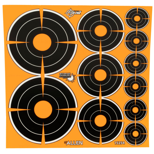 Allen EZ AIM Adhesive, Bullseye, Variety Pack, (72)1", (36)2", (24)3" 15254